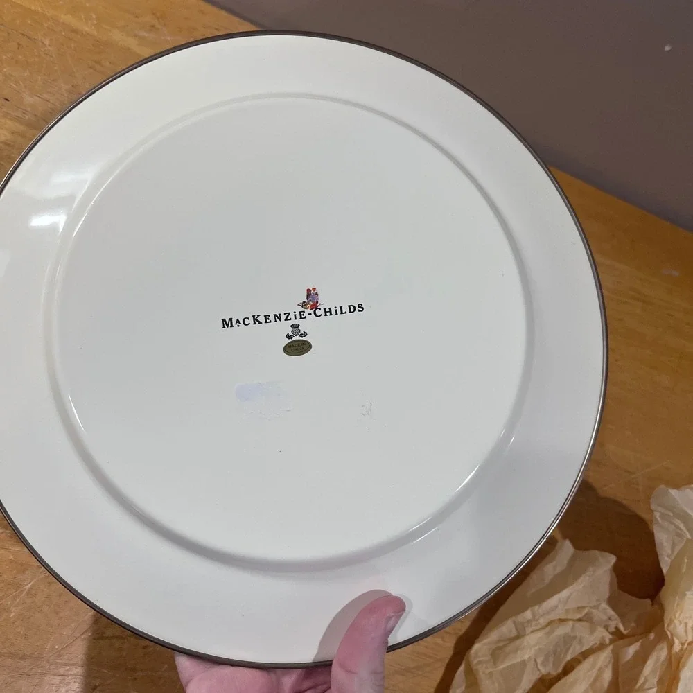 MacKenzie-Childs Butterfly Garden Enamel Dinner Plate 10